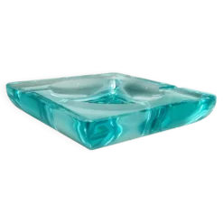 Cendrier aquamarine des années 1970 par Fontana Arte. Fabriqué en Italie.