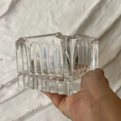 Cendrier carré en cristal épais années 70-80
