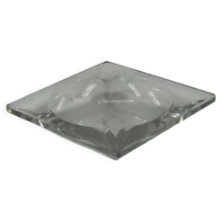 Cendrier carré vintage en verre cristal lourd