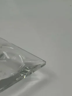 Cendrier carré vintage en verre cristal lourd