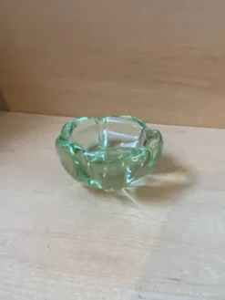 Cendrier daum france – cristal vert d’eau / aigue-marine