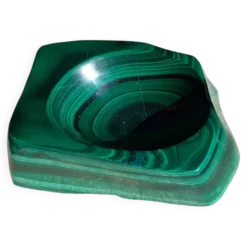 Cendrier en bloc de malachite solide vintage / Vide-Poche — Géométrique lourd de 1,34 kg