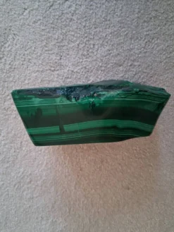 Cendrier en bloc de malachite solide vintage / Vide-Poche — Géométrique lourd de 1,34 kg