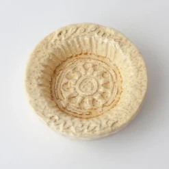 Cendrier en céramique texturé beige des années 1970 d'Aleluia