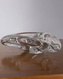 Cendrier en cristal au design italien vintage des années 1970