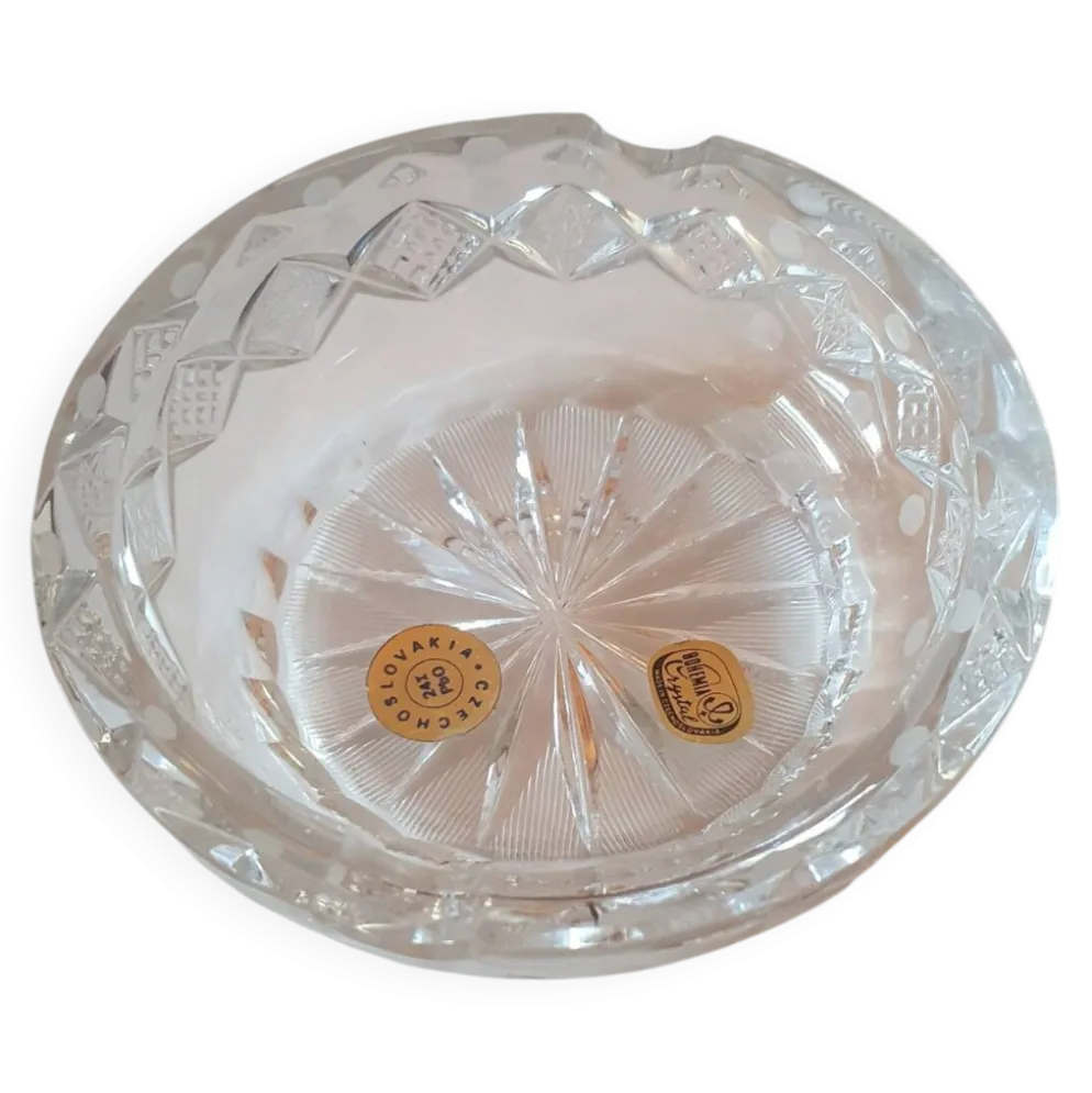 Cendrier en cristal de Bohême vintage