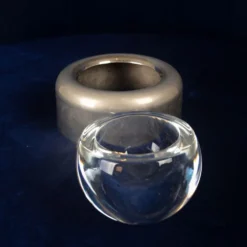 Cendrier en cristal et métal Joe Colombo Biglia pour Arnolfo di Cambio Italie 1970
