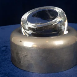 Cendrier en cristal et métal Joe Colombo Biglia pour Arnolfo di Cambio Italie 1970