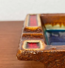 Cendrier en poterie vintage d'Allemagne de l'Ouest WGP Fat Lava, années 1970