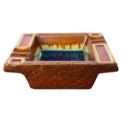 Cendrier en poterie vintage d'Allemagne de l'Ouest WGP Fat Lava, années 1970