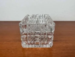Cendrier en verre cristal empilable et boîte de style mid-century moderne de Julia, Pologne, années 1960, ensemble de 2.