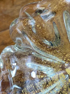 Cendrier en verre de Murano et feuille d’or par Barovier et Toso