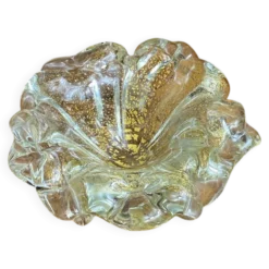 Cendrier en verre de Murano et feuille d’or par Barovier et Toso