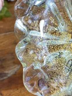 Cendrier en verre de Murano et feuille d’or par Barovier et Toso