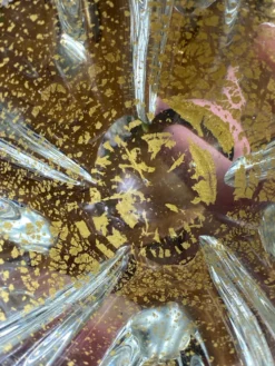 Cendrier en verre de Murano et feuille d’or par Barovier et Toso
