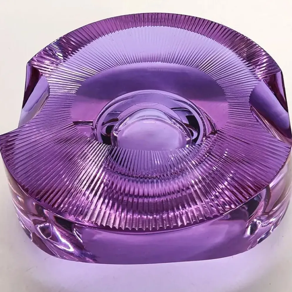 Cendrier en verre violet rare - Moser années 1960