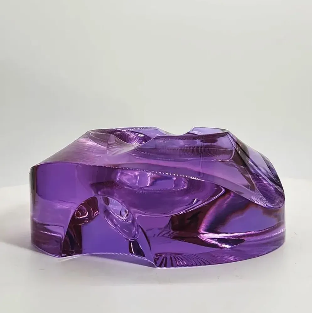 Cendrier en verre violet rare - Moser années 1960