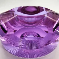 Cendrier en verre violet rare - Moser années 1960
