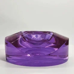 Cendrier en verre violet rare - Moser années 1960