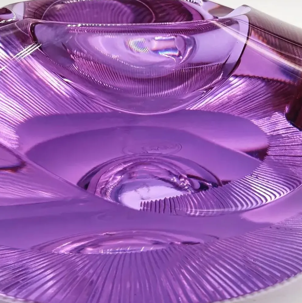 Cendrier en verre violet rare - Moser années 1960