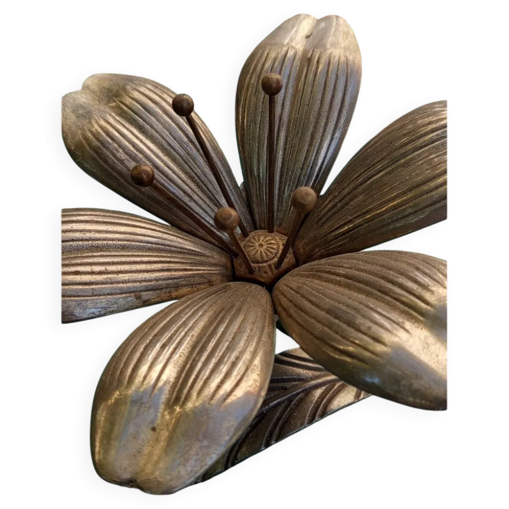 Cendrier Fleur en Laiton Massif Vintage - 6 Pétales Amovibles - Années 60/7