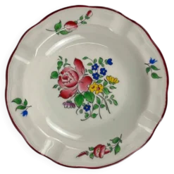 Cendrier, modèle réverbère par KG Lunéville, motif rose