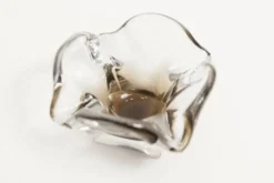 Cendrier murano carré 1960 transparent et marron