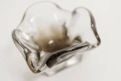 Cendrier murano carré 1960 transparent et marron