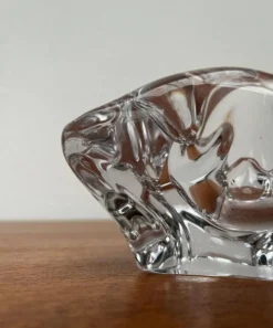 Cendrier ou bol en verre organiquement façonné de style milieu de siècle de Bayel Cristal de France, années 1960.