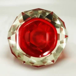 Cendrier ou vide poche étonnant rouge des années 1960 par Flavio Poli pour Seguso