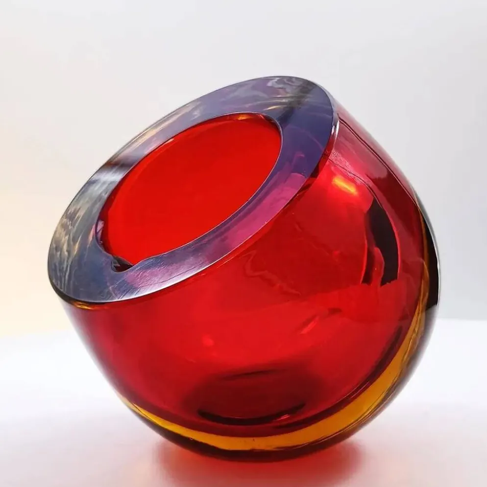 Cendrier rare des années 1960 en verre de Murano par Flavio Poli pour Seguso.