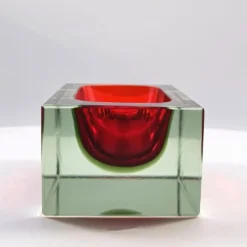 Cendrier rectangulaire , vide-poche en verre de Murano par Flavio Poli pour Seguso, années 1960