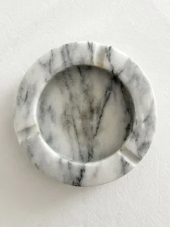 Cendrier rond en marbre gris vintage