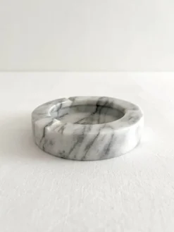 Cendrier rond en marbre gris vintage