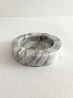 Cendrier rond en marbre gris vintage
