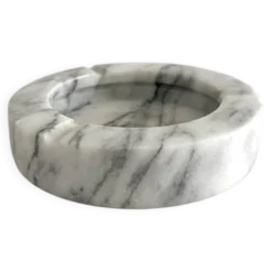 Cendrier rond en marbre gris vintage
