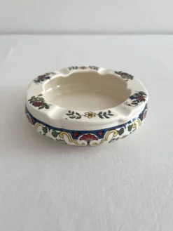 Cendrier rond vintage en faïence Digoin Sarreguemines