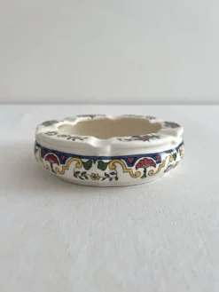 Cendrier rond vintage en faïence Digoin Sarreguemines