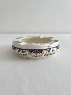 Cendrier rond vintage en faïence Digoin Sarreguemines