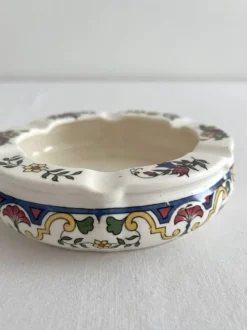 Cendrier rond vintage en faïence Digoin Sarreguemines