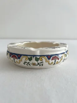 Cendrier rond vintage en faïence Digoin Sarreguemines