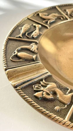 CENDRIER Signes du Zodiaque BRONZE Vintage