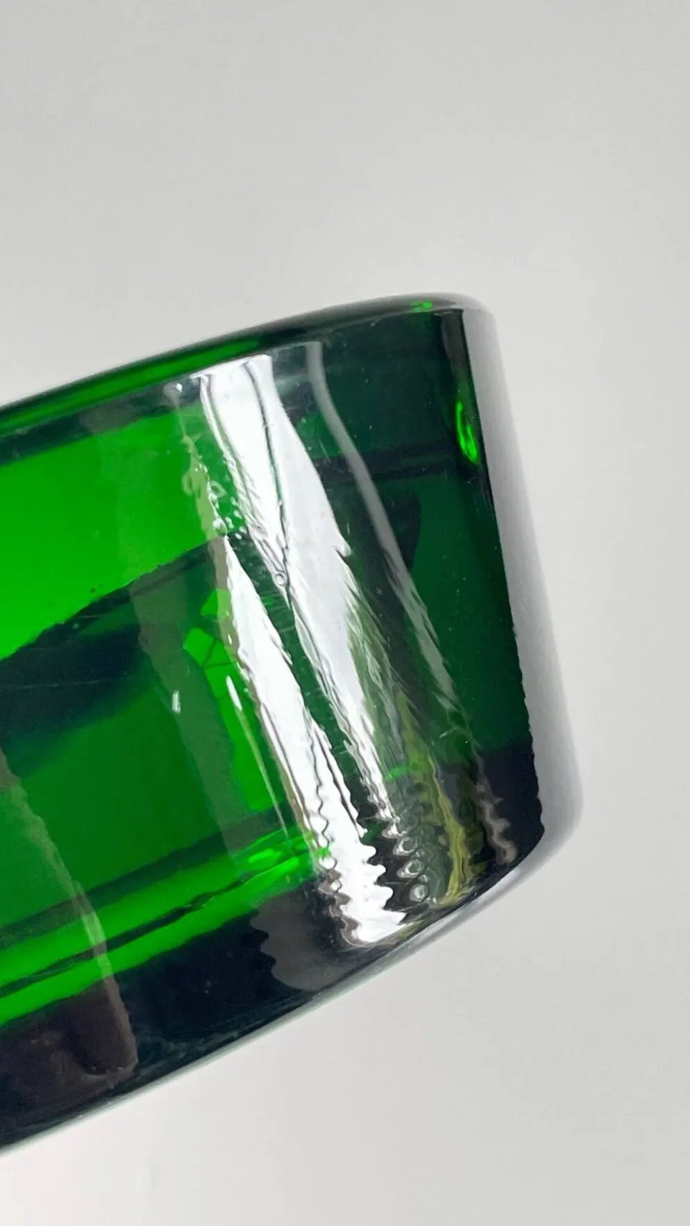 Cendrier verre vert vintage