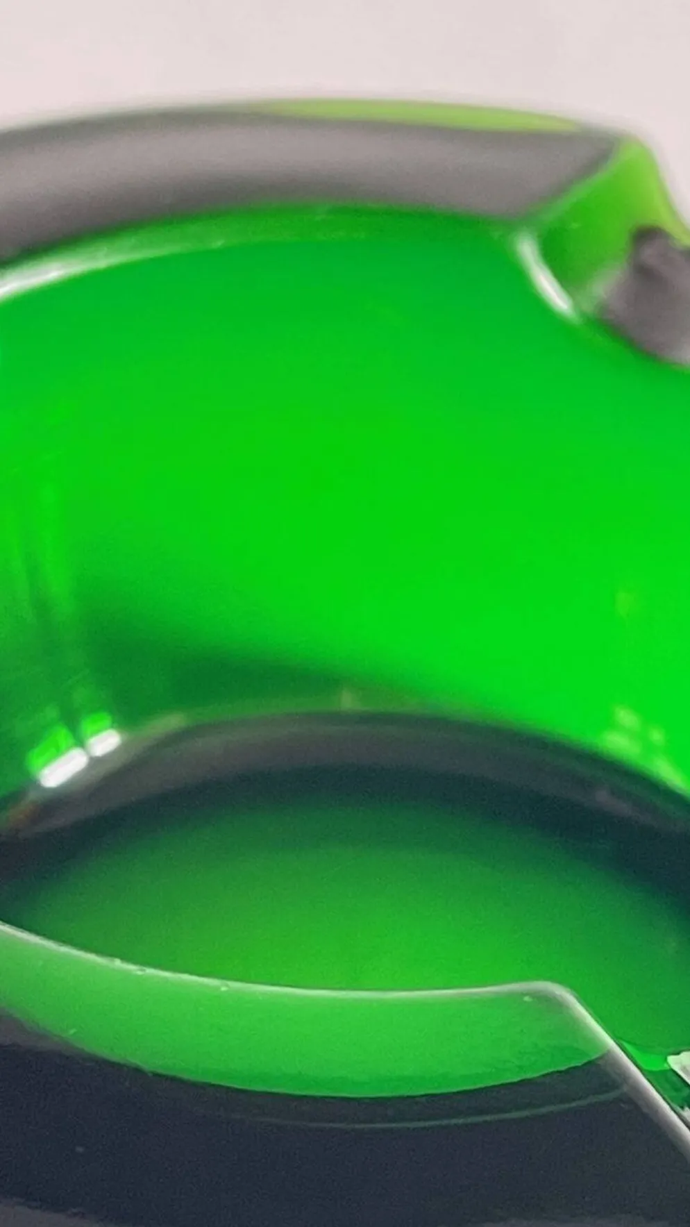 Cendrier verre vert vintage