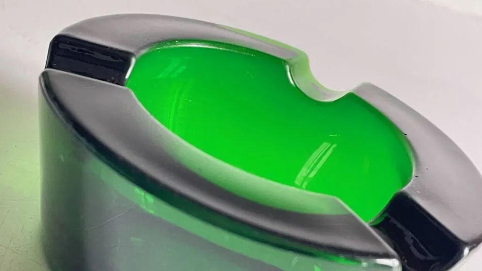 Cendrier verre vert vintage