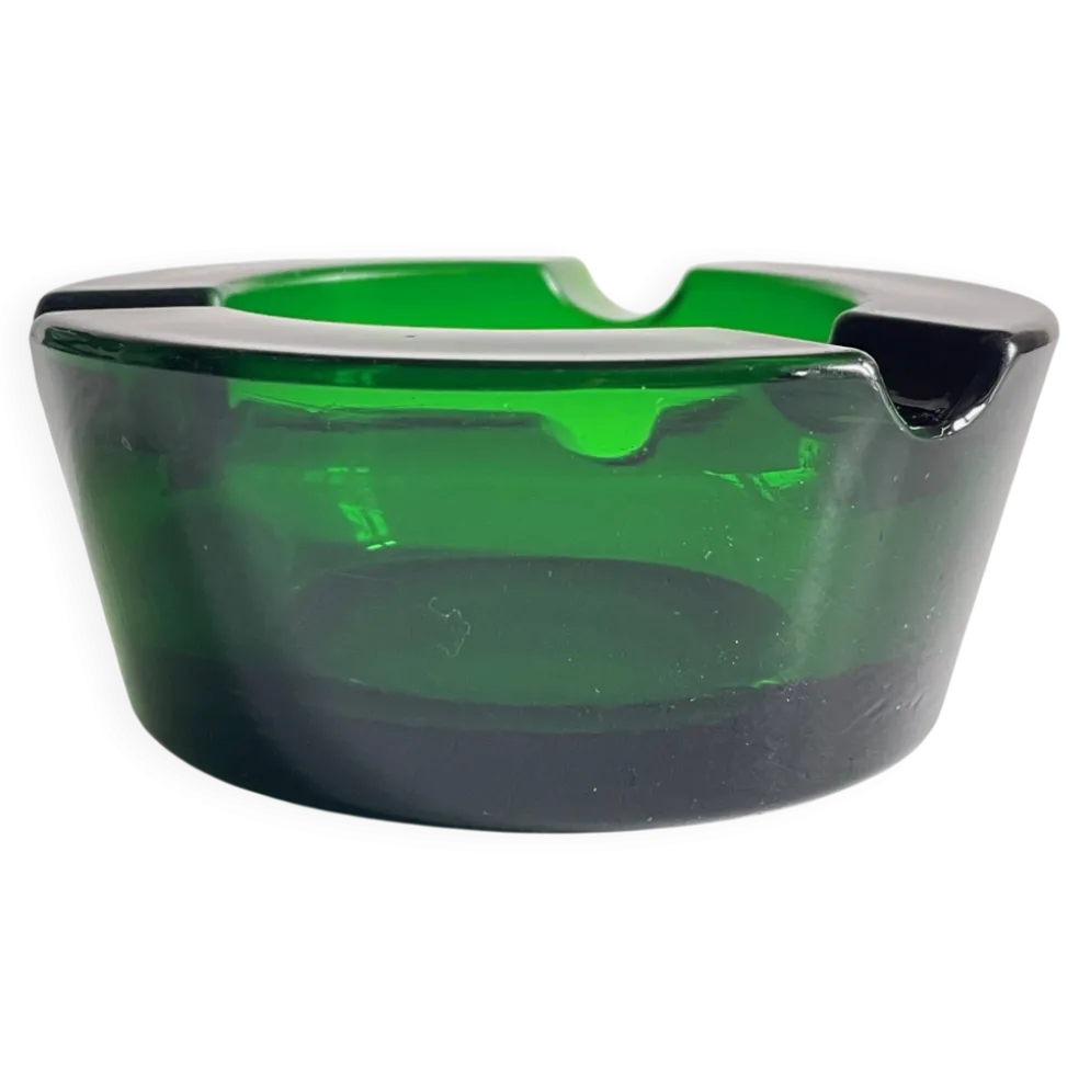 Cendrier verre vert vintage