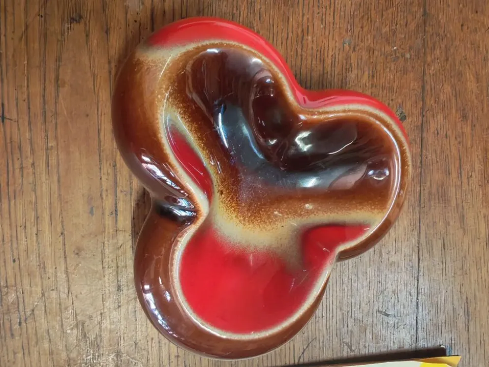 Cendrier vide poche en céramique midcentury