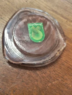 Cendrier vide poche en pâte de verre style Op -Art