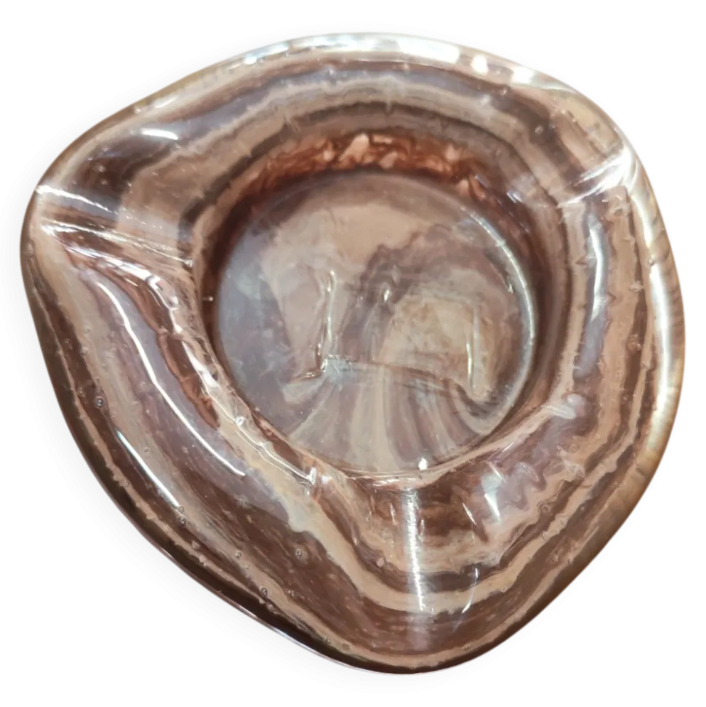 Cendrier vide poche en pâte de verre style Op -Art