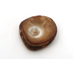 Cendrier vide poche marron orangé en agate naturelle, années 70 vintage